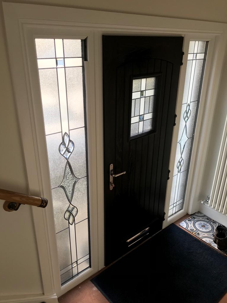 Black front door inside