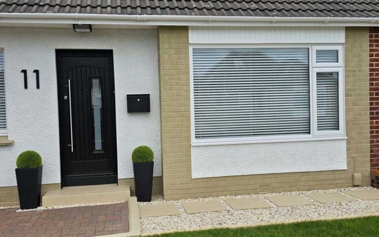 Prestwick bungalow with new Veka windows and a new Palladio composite door close up