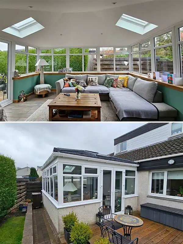 Internal and external Guardian conservatory roof in Lochwinnoch
